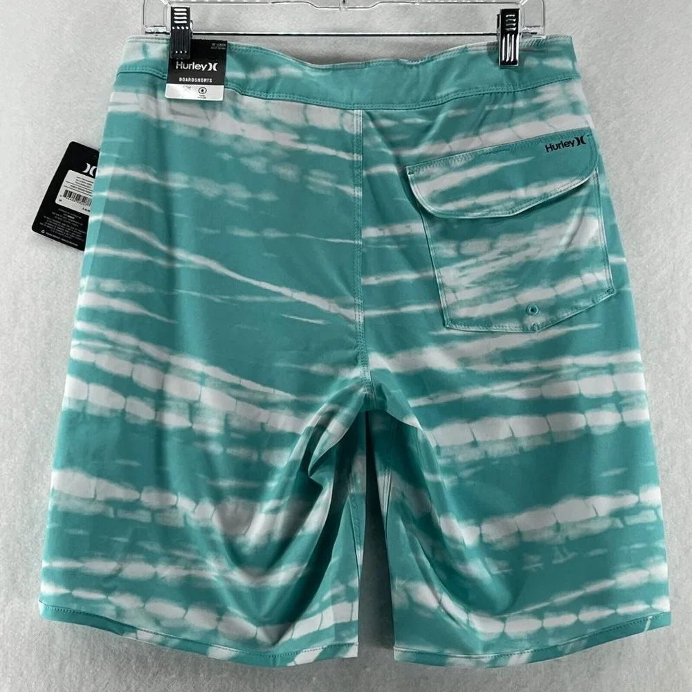 Hurley Boardshorts Mens Sz 30 Printed Drawstring Stretch Swim Surf Aurora Green - Picture 4 of 8